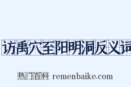 访禹穴至阳明洞反义词是什么意思的图片